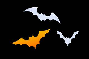 Set of Halloween Bats Silhouette