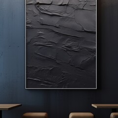 a canvas with black patterns on a concrete wall generative ai