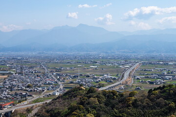 Landscape for saijo city , View from Mt. eino ( saijo city, ehime, shikoku, japan )