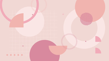 Pink and peach modern geometric background with shapes