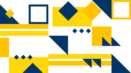 Blue yellow and white modern geometric background with shapes