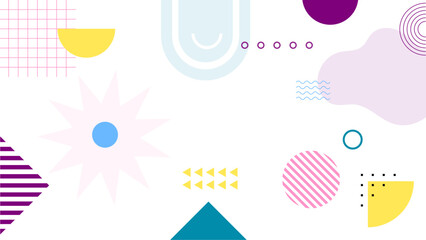 Fototapeta premium Colorful modern geometric background with shapes