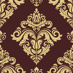 Orient brown and golden classic pattern. Seamless abstract background with vintage elements. Orient background. Ornament for wallpapers and packaging