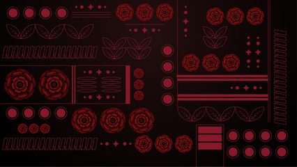 Obraz premium Red and black modern art deco background with shapes