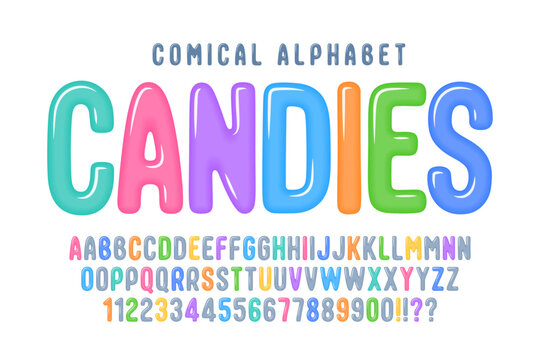 Playful original double letters alphabet design, colorful, typeface.