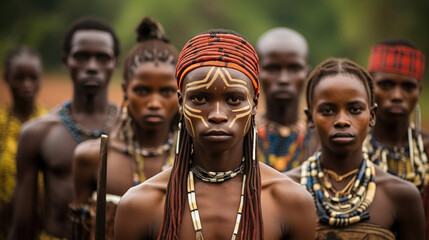 Asaro traditional tribes in Papua New Guinea - obrazy, fototapety, plakaty