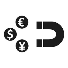 financial magnet icon illustration