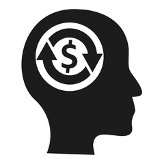 financial mind icon illustration