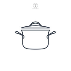cooking pot icon symbol vector illustration isolated on white background