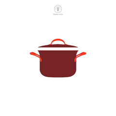 cooking pot icon symbol vector illustration isolated on white background