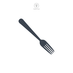 Fork icon symbol vector illustration isolated on white background
