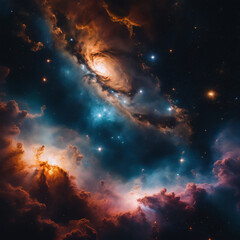 Fototapeta na wymiar Planets and galaxy, science fiction wallpaper. Beauty of deep space.