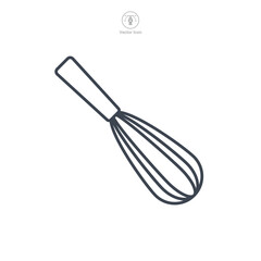 Whisk icon symbol vector illustration isolated on white background