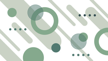 Green and white modern art abstract geometric background with shapes