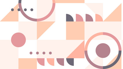 Pink orange and beige modern art abstract geometric background with shapes