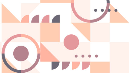Pink orange and beige modern art abstract geometric background with shapes