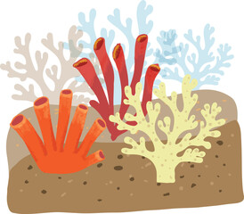 Seaweed illustration of an background with hands