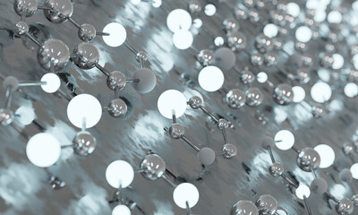 abstract background of scurrying and metal balls