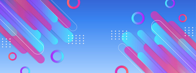 Colorful modern abstract geometric banner with shapes