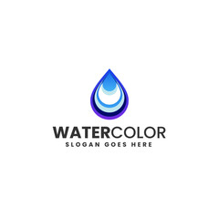 Vector Logo Illustration Water Gradient Colorful Style