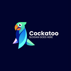 Vector Logo Illustration Cockatoo Gradient Colorful Style