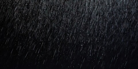 Midnight shower. Rain on black background with elegant. Water drop pattern. Rain dance. Abstract dark texture