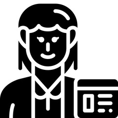 woman blogger solid icon