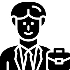 businessman solid icon