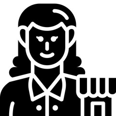 woman entrepreneur solid icon