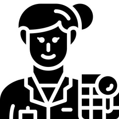 woman auditor solid icon