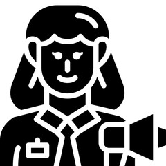 woman advertiser solid icon