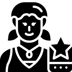 woman influencer solid icon