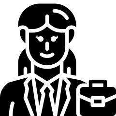 businesswoman solid icon