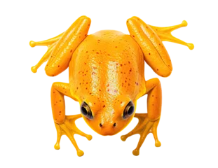 Foto op Canvas Orange frog isolated on transparent background, top view © Aleksandr Bryliaev