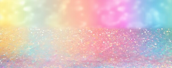 Image of rainbow pastel glitter background, Generative AI