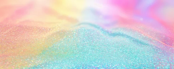 Foto op Canvas Image of rainbow pastel glitter background, Generative AI © Frame Fusion