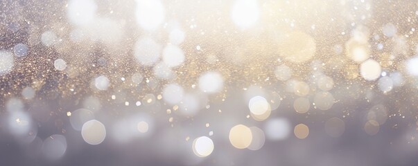 abstract backgrounf of glitter vintage lights . silver and white. de-focused. banner, Generative AI