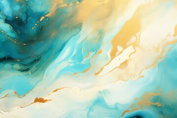 art photography of abstract fluid art painting with alcohol ink, black, gray and gold colors, Generative AI