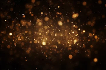 Fotobehang glitter vintage lights background. dark gold and black. de focused, Generative AI © Frame Fusion