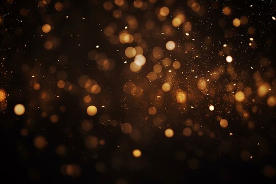 glitter vintage lights background. dark gold and black. de focused, Generative AI © Frame Fusion