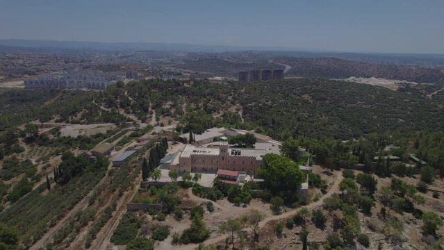 The isolated and mountainous area of Beit Jimal Catholic Monastery - it identified with the burial place of Rabbi Gamaliel - it located near Beit Shemesh, Israel