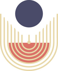 Abstract Geometric Arch Art Shape Decorative Element