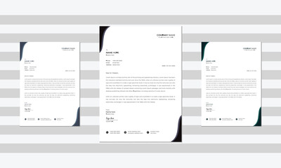 Letterhead layout with 3 colors.