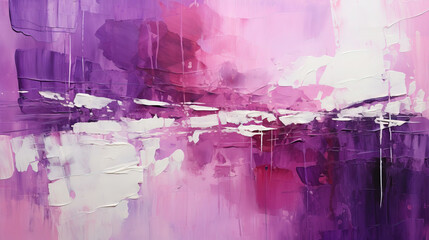 Abstract Rough Purple Gradient Art Painting Texture with Oil Brushstrokes Pallet Knife Paint on Canvas
