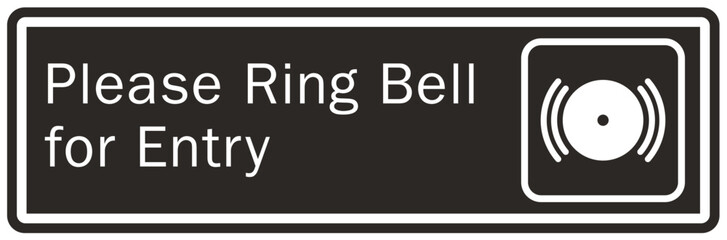 Ring bell sign and labels please ring bell for entry
