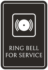 Ring bell sign and labels ring bell for service