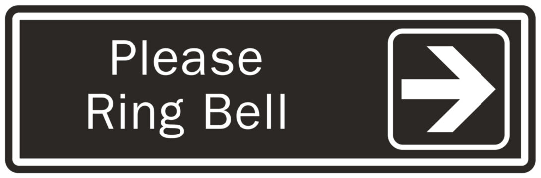 Ring bell sign and labels please ring bell