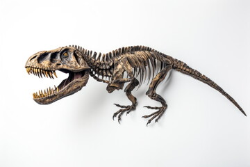 Fototapeta premium Dinosaur skeleton on white background