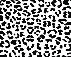 Leopard black spots pattern seamless on a white background classic design.