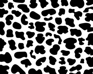 Cow black spots pattern seamless on a white background classic design.